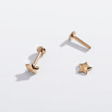 Tiny Faceted Star Flat Back Stud Earrings