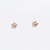 Tiny Faceted Star Flat Back Stud Earrings