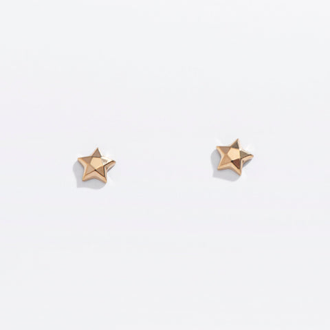 Tiny Faceted Star Flat Back Stud Earrings