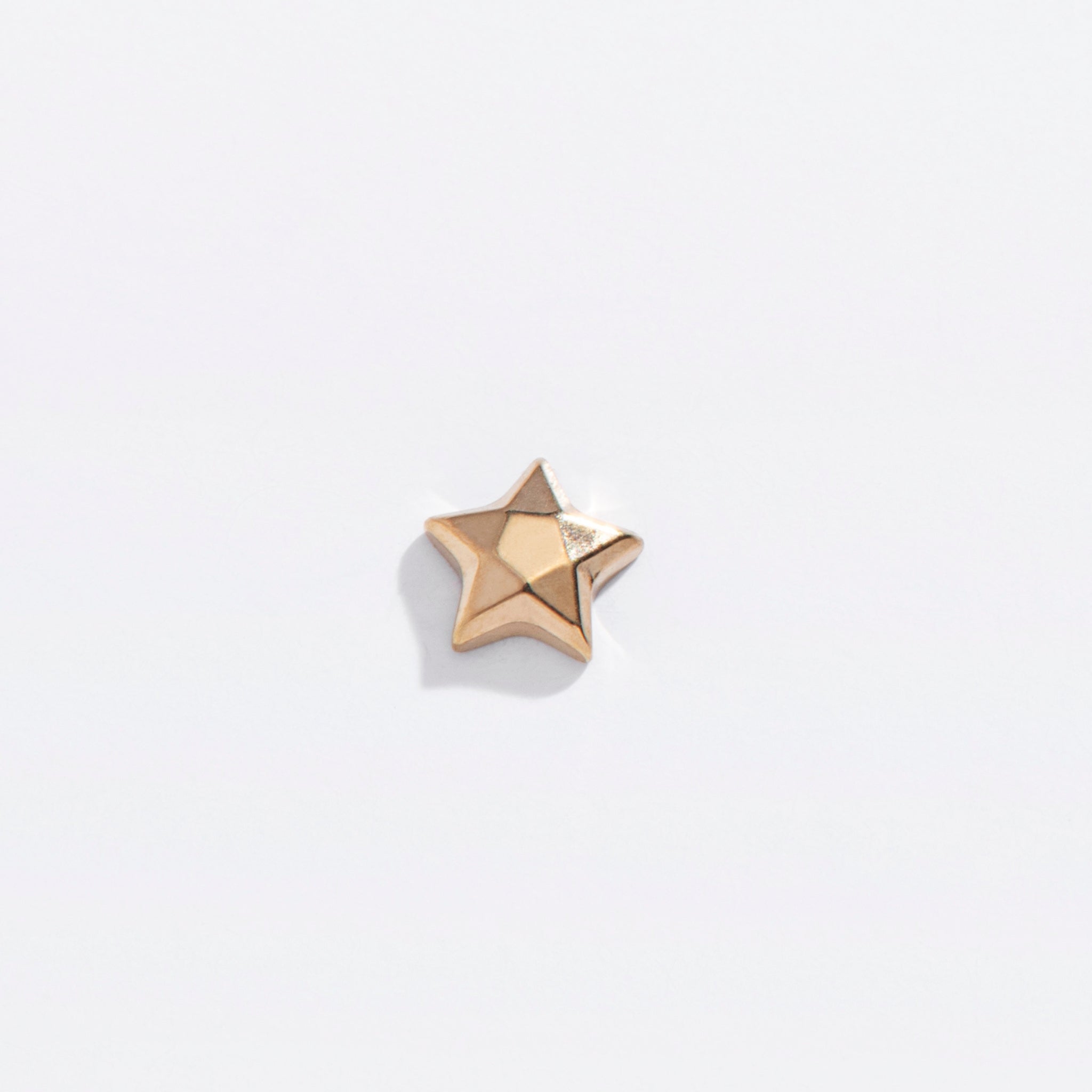 Tiny Faceted Star Flat Back Stud Earrings