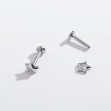 Tiny Faceted Star Flat Back Stud Earrings