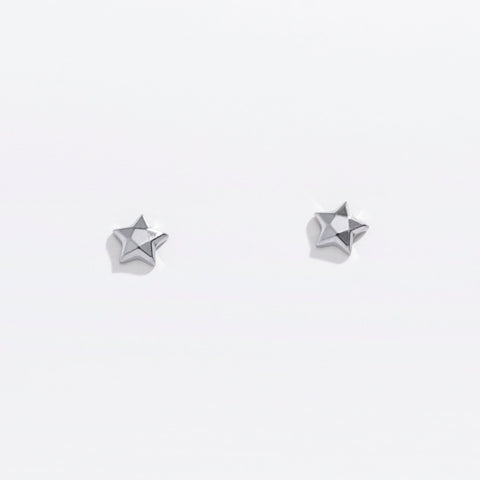 Tiny Faceted Star Flat Back Stud Earrings