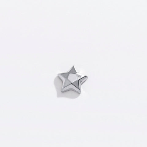 Tiny Faceted Star Flat Back Stud Earrings