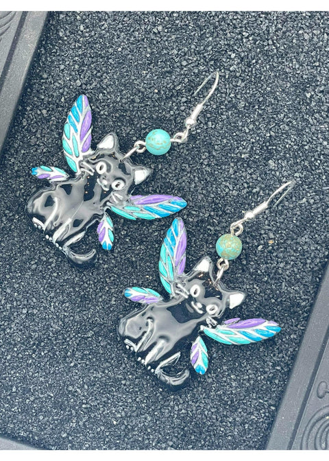 Fairy Cat Dangle Earrings