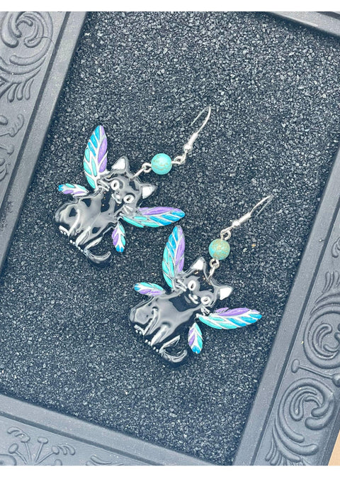 Fairy Cat Dangle Earrings