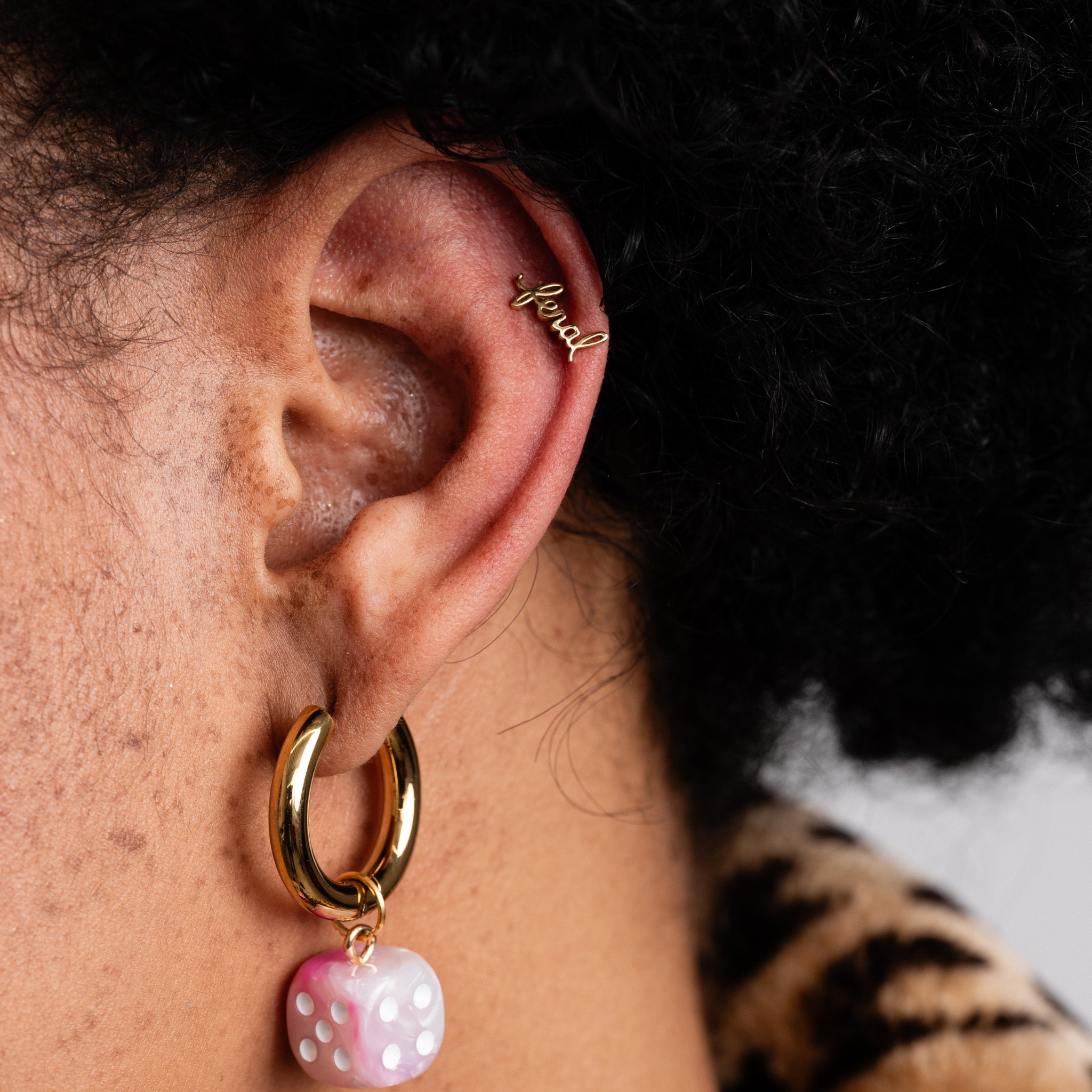 Feral Script Sterling Silver Stud Earrings