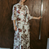 Imogen 1-Tier Ruffle Maxi Dress in Fleur De L'amour