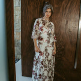 Imogen 1-Tier Ruffle Maxi Dress in Fleur De L'amour