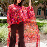 Electric Sangria Float Scarf Top