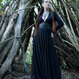 Blair - Jersey Maxi Dress with Vegan Leather Corset Waist