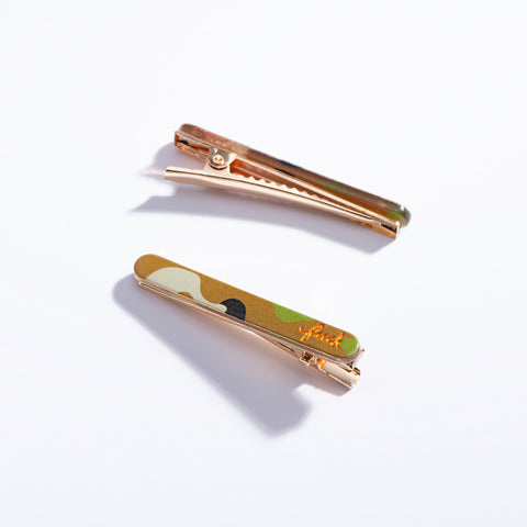 Fuck Script Hair Clips Camo