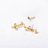 Fuck Script Flat Back Stud Earrings