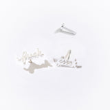 Fuck Script Flat Back Stud Earrings