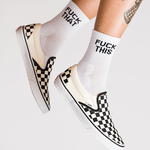 Fuck This Fuck That Quarter Crew Socks