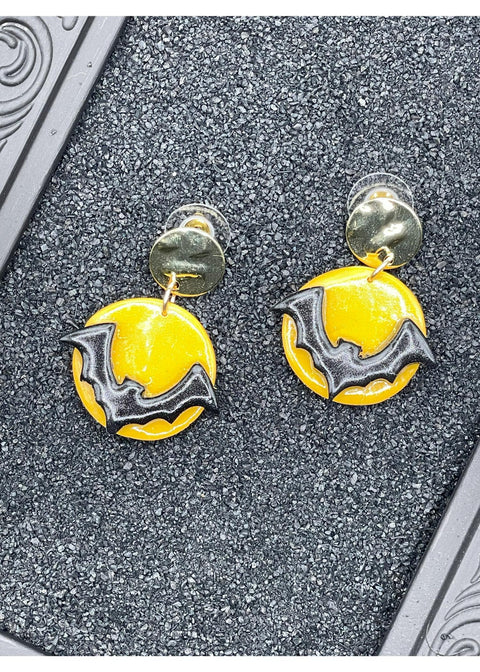 Salem Full Moon Bat Earrings