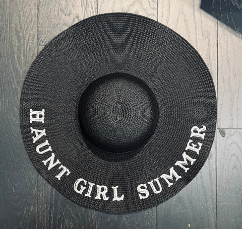 Embroidered Floppy Sun Hat - XL Brim - Haunt Girl Summer
