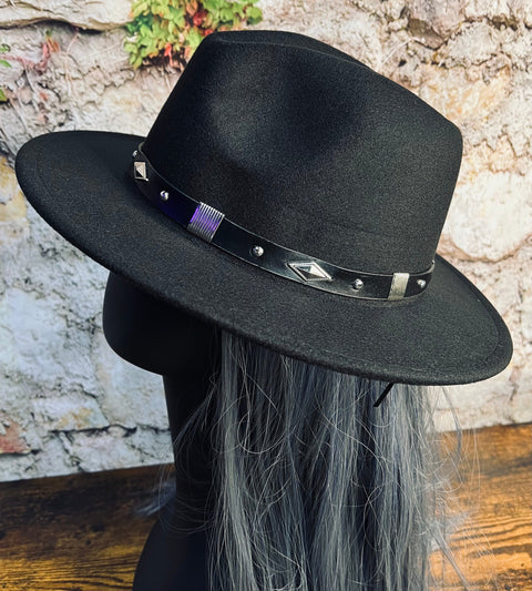Vegan Felt Hat - Black - Western