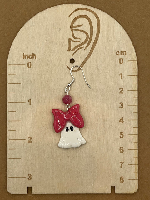 Salem Mini Ghosts with Bows Earrings