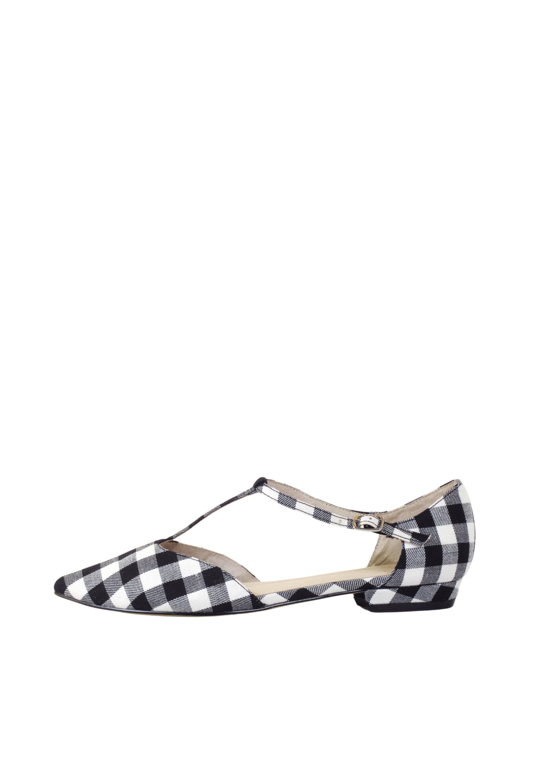 Garden Gingham T-Strap Flats