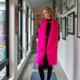 Genghis Faux Fur Vest in Voltage Pink