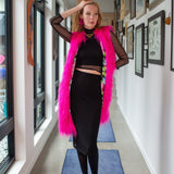 Genghis Faux Fur Vest in Voltage Pink