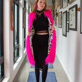 Genghis Faux Fur Vest in Voltage Pink