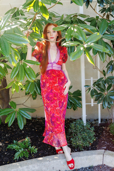 Gigi Dress in Monarch Rouge