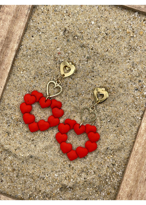 Heart Wreath Dangle Earrings