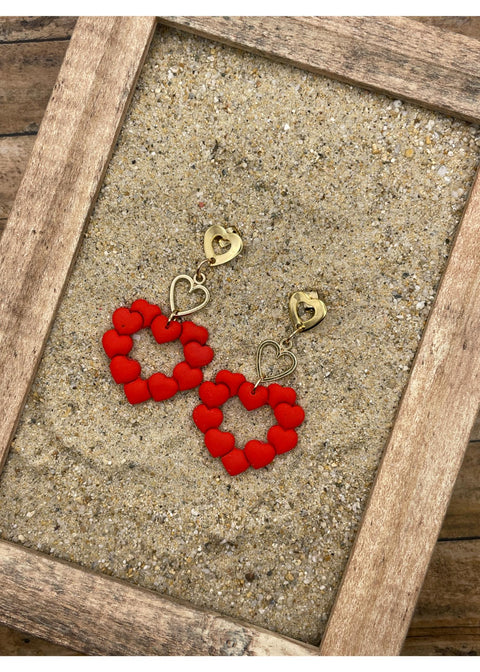 Heart Wreath Dangle Earrings