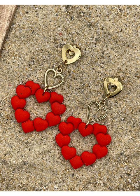 Heart Wreath Dangle Earrings