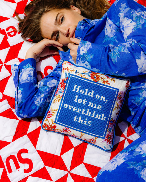 Overthink Needlepoint Pillow