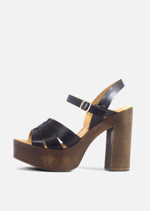 Hollie Wooden Platform Heels