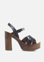 Hollie Wooden Platform Heels