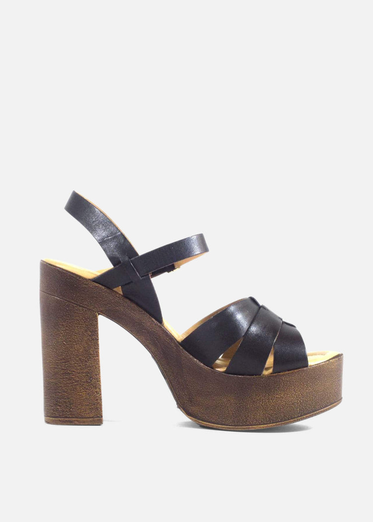 Hollie Wooden Platform Heels