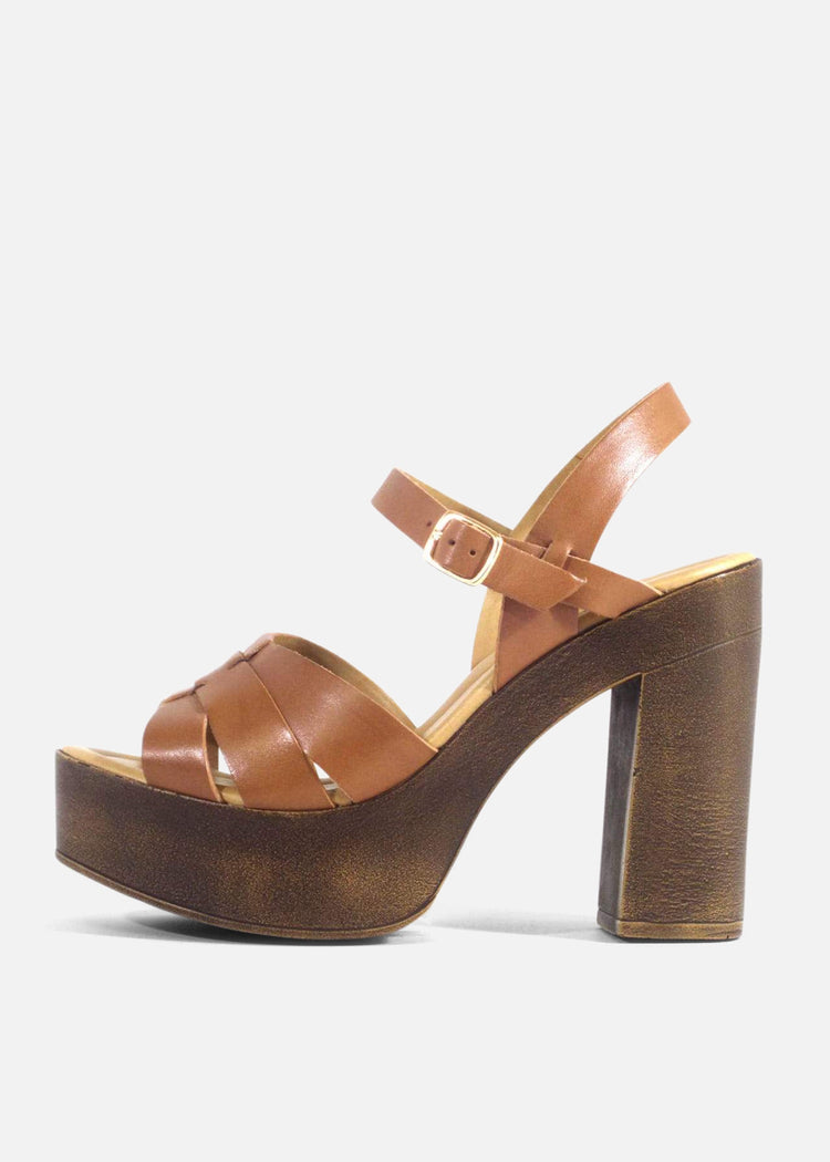 Hollie Wooden Platform Heels
