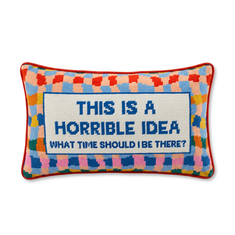 Needlepoint Pillow - What Time Should I Be There