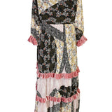 Ophelia Velvet Ruffle Maxi Dress in Hana Heather