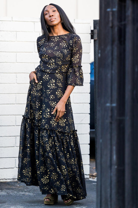 Heart of Gold Ruffle Dress