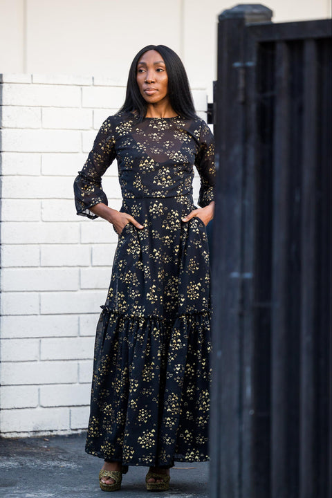 Heart of Gold Ruffle Dress