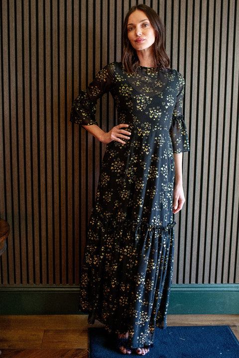 Heart of Gold Ruffle Dress