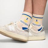 I Heart Butter Quarter Crew Socks