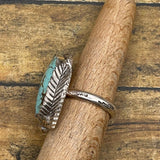 Barbara - Turquoise Oval Ring with Feather Detail