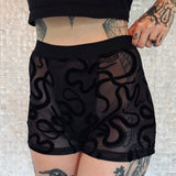Sheer Boxer Briefs Shorts - Snakes