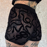Sheer Boxer Briefs Shorts - Snakes