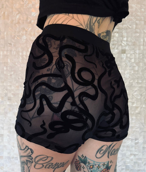 Sheer Boxer Briefs Shorts - Snakes