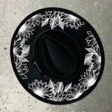 Vegan Felt Hat - XL Brim - Sunflowers