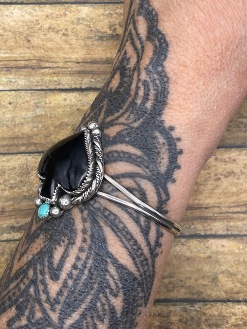 Lexi - Black Onyx and Turquoise Spade Cuff