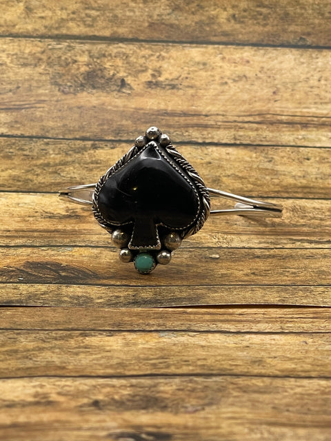 Lexi - Black Onyx and Turquoise Spade Cuff