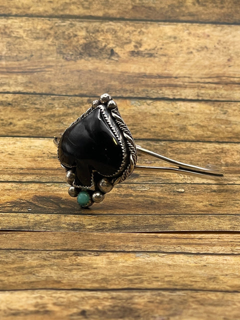 Lexi - Black Onyx and Turquoise Spade Cuff