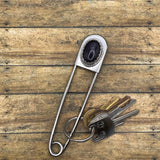 Kaylee - Jumbo Safety Pin Keychain with Amethyst